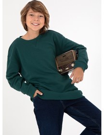 Resim U.S. Polo Assn. Erkek Çocuk Koyu Yeşil Basic Bisiklet Yaka Sweatshirt 50295151-VR079 