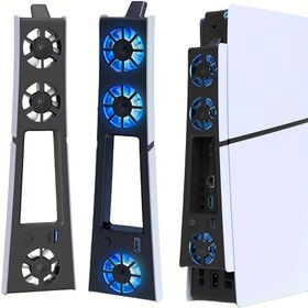 Resim PS5 Slim Soğutma Fanı Ayarlanabilir Hızlarla - PlayStation 5 Konsolu için USB Portlu, Sessiz ve Verimli Soğutma Sistemi 