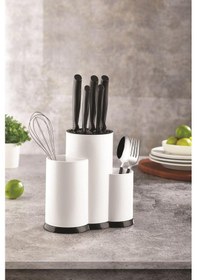 Resim Tezgah Üstü Beyaz Kaşıklık & Bıçaklık & Kepçelik & Organizer Siyah 