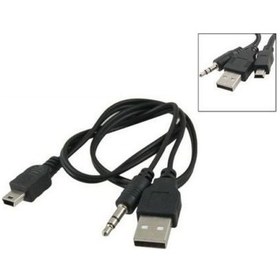 Resim Mp3 Mp4 Player Usb Şarj ve 3.5Mm Aux Kablo Usb To 5 Pin Mini Usb 