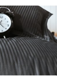 Resim Cotton Box Stripe Saten Çift Kişilik Nevresim Takımı - Siyah 