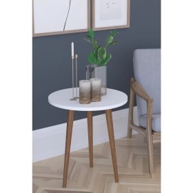 Resim Remaks Barcelona Fiskos Çay Sehpası Servis Sehpası- Beyaz 