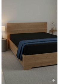 Resim %100 Pamuk Ranforce Premium Çift Kişilik Çarşaf - Siyah Siyah 