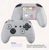 Resim Gaojunshop01 Kedi Kulaklı Switch Pro Kılıf, Yumuşak, Kaymaz, Toz Halkalı, Gri Aksesuarlı 