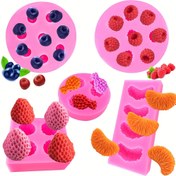 Resim 5 Adet Meyve Şeklinde Fondan Kalıpları, 3D Çilek, Portakal, Ananas, Ahududu & Yaban Mersini Silikon Fondan Kalıpları Cupcake Topper, Polimer Kil, Şeker, Çikolata, Pasta Süsleme, El Sanatları Malzemeleri | Canlı Mutfak Eşyaları | Esnek Pişirme Kalıpları 