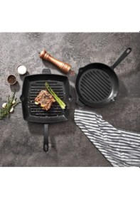 Resim Korkmaz Casta Kare Grill Döküm Tava 26x26 CM - Kırmızı 