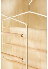 Resim Ocean Home Textile 2'li 3 Katlı Ahşap Destekli Mat Beyaz Renk Metal Giysi Askısı 32 X 36.5 X 0.47 Cm Mat Beyaz 