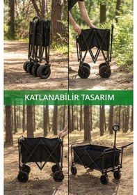 Resim Kfw-392 Katlanır El Arabası 120 Kg Kapasite 80 L Hacim 360 Teker 