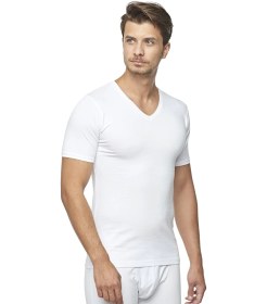 Resim Star 206 Modal Yarım Kol V-yaka T-shirt Atlet 