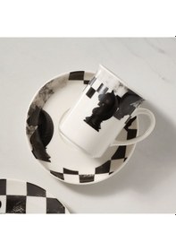 Resim Güral Camelıa 3 Parça Çay Takımı Satranç At Beyaz - Siyah 