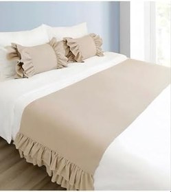 Resim Çift Kişilik Bej Ve Beyaz Nevresim Seti Beyazbej 200 X 220 