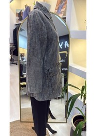 Resim Nuss 6016 Tam Boy Düğmeli Kemer Detayli Kap Siyah Siyah 