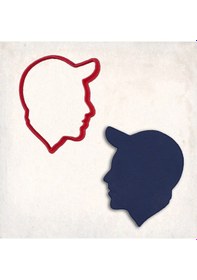 Resim Beyzbol Şapkalı Adam Kurabiye Kalıbı Şekillendirici Kopat KIrmızı 