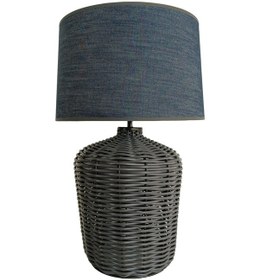 Resim Luty Antrasit Plastik Rattan Abajur Antrasit 