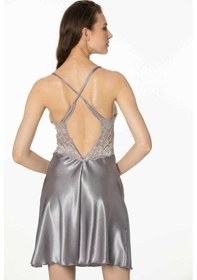 Resim Pierre Cardin 2Li Saten Kısa Gecelik Sabahlık 4300 Royal (547987406) 