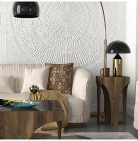 Resim Dekorister Litus Camlı Yan Sehpa Ceviz-Antrasit 