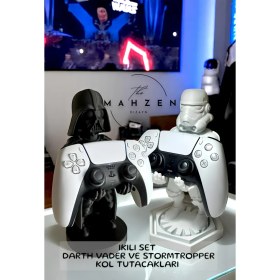Resim Star Wars Darth Vader & Stormtrooper Kol Tutacakları, Joystick Standı, Xbox / Ps4 / Ps5 Uyumlu 