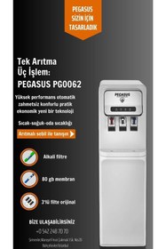 Resim Pegasus Su Arıtma Teknolojileri Pg-62 Arıtmalı Uzun Sebil Sıcak-soğuk-oda Sıcaklığı 