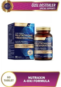 Resim Nutraxin A-Oxi Formula Glutathione Resveratrol 60 Tablet Astaksantin Q-10 Çinko Bakır Selenyum 