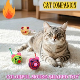 Resim 1 Adet/4/6/8 Adet Sevimli Renkli Fare Kedi Oyuncağı - İçinde Zil, Cazibe İçin | Kendi Kendine Eğlence, Sıkıntı Giderici | Ev Kedileri İçin Mükemmel, Noel Hediyeleri, Evcil Hayvanlar İçin En İyi Hediyeler 