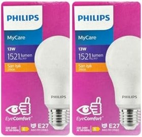 Resim Philips MyCare 13W Sarı Işık E27 Duylu LED Ampul, 2 Adet 
