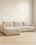 Resim Velura Home & Living Enzo Modern Uzanmalı Köşe Takımı - Sütlü Kahve 
