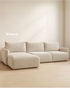 Resim Velura Home & Living Enzo Modern Uzanmalı Köşe Takımı - Sütlü Kahve 