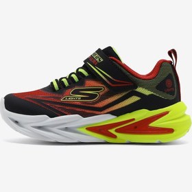 Resim SKECHERS Flexglow Ultra Büyük Erkek Çocuk Siyah Işıklı Spor Ayakkabı 400139l Bkrd 