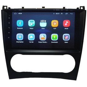 Resim Mercedes C W203 1999-2004 Clk W209 2005-2009 9 inç 10-256 GB Android Carplay Multimedya 