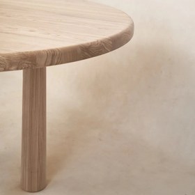 Resim Round Topa Meşe Yemek & Toplantı Masası 
