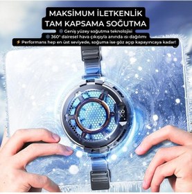 Resim Coofbe Göstergeli 3mod Turbo Fan 4800rpm 30w Telefon Tablet Soğutucu Radyatör Tüm Tabletlere Uyumlu 