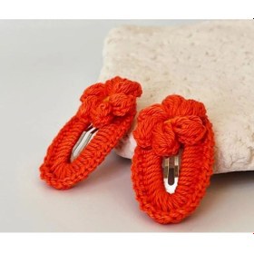 Resim Amigurumi Örgü Çocuk Çiçek Toka Turuncu Tek Ebat Çok Renkli 
