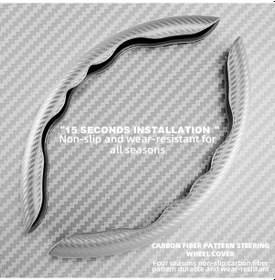 Resim Evrensel Kaymaz Karbon Fiber Araba Direksiyon Kapağı Direksiyon Güçlendirici Whıte 