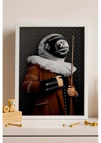 Resim Modern Astronot Portresi Çerçeveli Tablo Bilardo Salonu Ve Erkek Odası İçin Duvar Dekoru Modifiye Sokak Sanatı 
