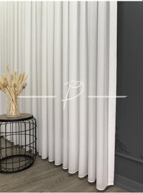 Resim Tül Perde Lüx Krep Tül Ultra Dökümlü Kırık Beyaz 