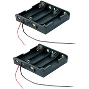 Resim 2 Adet - 4'Lü Pil Yatağı Pil Yuvası Pil Kutusu Aa Kalem Kalın Pil 