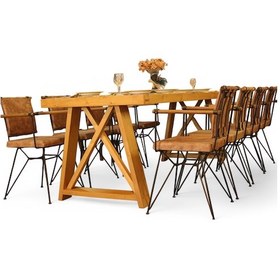 Resim Neiwel Kues Doğal Ahşap Yemek Masası-120-220 Açık Ceviz 