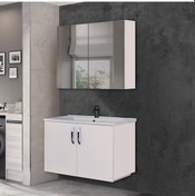 Resim Asmira Banyo Dolabı - 82 cm - 2'li Set - Beyaz 