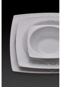 Resim Neva N3083 Bitter Aşikar 60 Prç Fine Bone Beyaz Kare Yemek Takımı 
