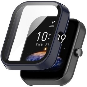 Resim Amazfit Bip3 / Bip3 Pro Pc + Sertleştirilmiş Film Tamamen Kapalı Koruyucu Saat Kılıfı 