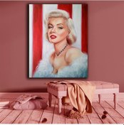 Resim Inci Kolyeli Marilyn Monroe Kanvas Tablo 