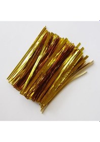 Resim 10 Cm Poşet Bağlama Teli Gold Rengi 