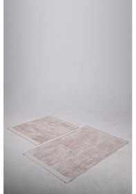 Resim Nova Vizon 2'li Spor Saçaklı Banyo Halısı Paspası Seti Kaymaz Mak Vizon 