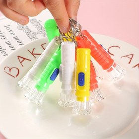 Resim 12 Adet Renkli Mini LED El Feneri Anahtarlıklar - Metalik Halkalı Şeffaf Plastik, Parti Hediyeleri, Hediye Sepetleri ve Tatil Süslemeleri için Mükemmel (Cadılar Bayramı, Şükran Günü, Noel) 