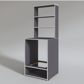 Resim Kenzlife Ankastre Fırın Dolabı Canfeza Gri 165x60x56 Mutfak Raflı 