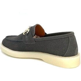 Resim Beyaz London Çeri Termo Kaymaz Taban Toka Detaylı Günlük Kadın Loafer Ayakkabı Gumüş Gumüş 