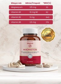 Resim Erbatab Magnezyum Bisglisinat Sitrat Malat & Vitamin B2 B3 B6 3'lü Form 60 Kapsül 