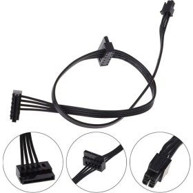 Resim Mini 4 Pin To 2x Sata SSD Power Supply Anakart HDD Güç Kablosu 