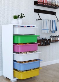 Resim Remaks Mutfak Dolabı 6 Sepetli Çok Amaçlı Dolap - Renkli 