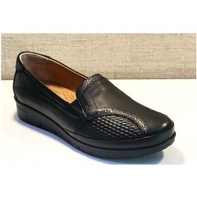 Resim Drzen 241 Bayan Kemik Çıkıntılı Deri Comfort Ayakkabı Siyah Siyah Nubuk 